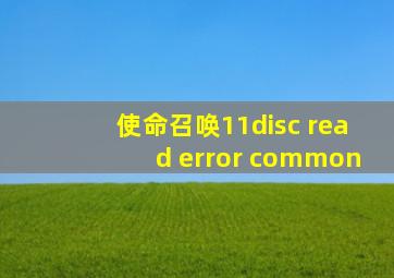 使命召唤11disc read error common